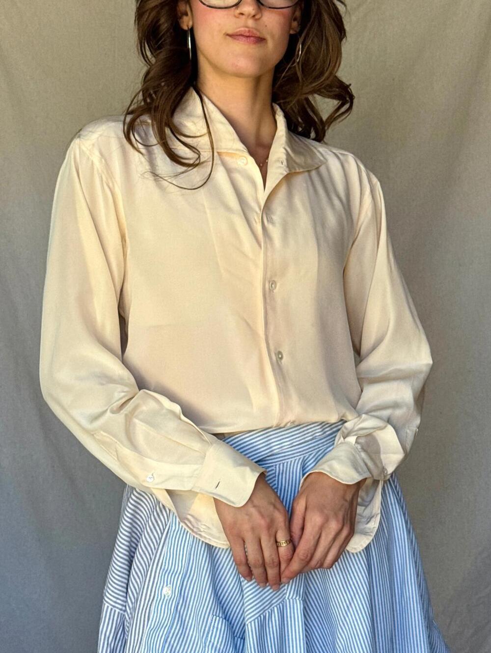 90s Ralph Lauren Silk Button Up Blouse
